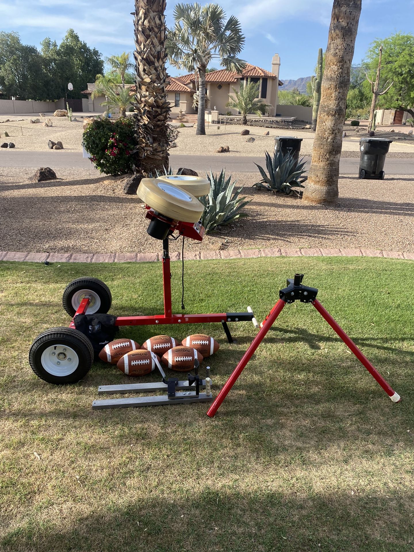 First Pitch Quarterback Football Passing And Kicking Machine With Transporter Pro