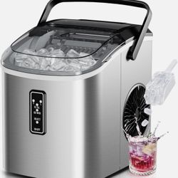Ice Maker Countertop, 9 Cubes Ready in 6 Mins, 26Lbs/24H, Self-Cleaning, Portabl