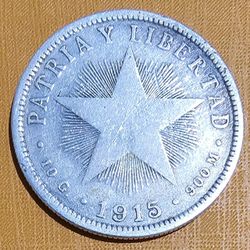 40 Centavos 1915 Silver Cuba
