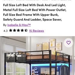 Full Size Lift Bunk Bed With Desk
