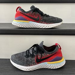 Men's Size 9.5 Nike Epic React Flyknit 2 Running Shoes Red Black Multicolor