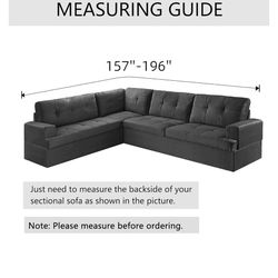 Dark Grey Sectional Velvet Cover