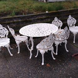 Patio Furniture Table Chairs Loveseat Cast Iron Set Victorian