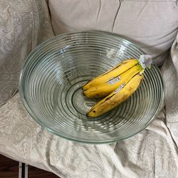nice extra large ribbed glass centerpiece fruit bowl entryway catchall