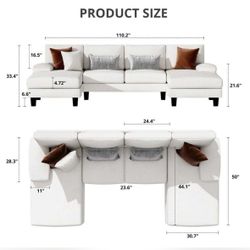 Beige/white Sofa 