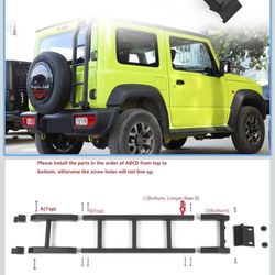 Areyourshop New Aluminum Car Rear Tail Door Ladder Climbing Fit For Suzuki Jimny 2019 2020 2021 2022