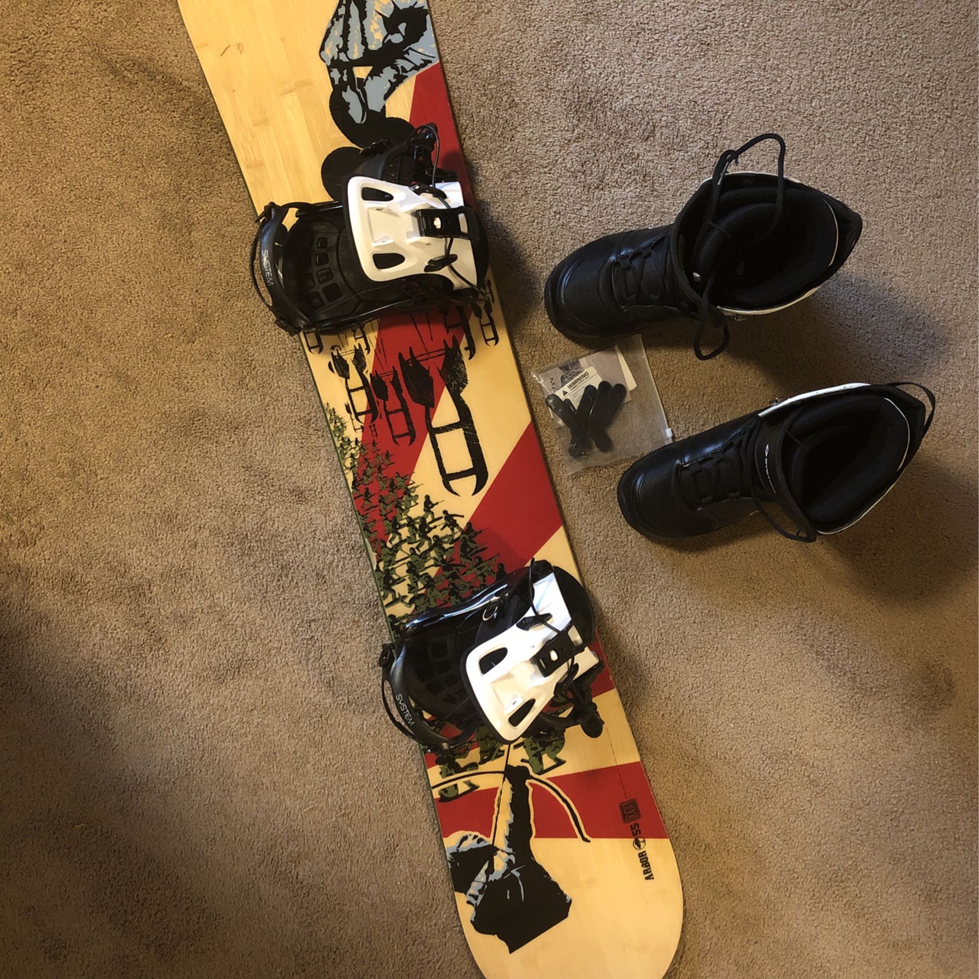 Snowboard With Bindings And Boots