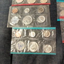 3 1963 PDP Mint Sets And One 1971 Mint Set Sterling Silver 