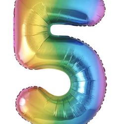 Free 40” Rainbow Number Balloon 5