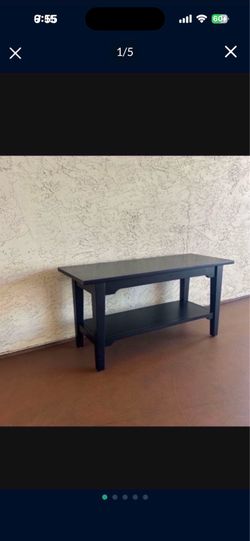 One Heavy Black Real Solid Wood Bench
