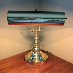 Vintage polished brass piano lamp