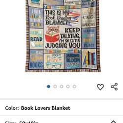 Cat design Book reading Blanket 