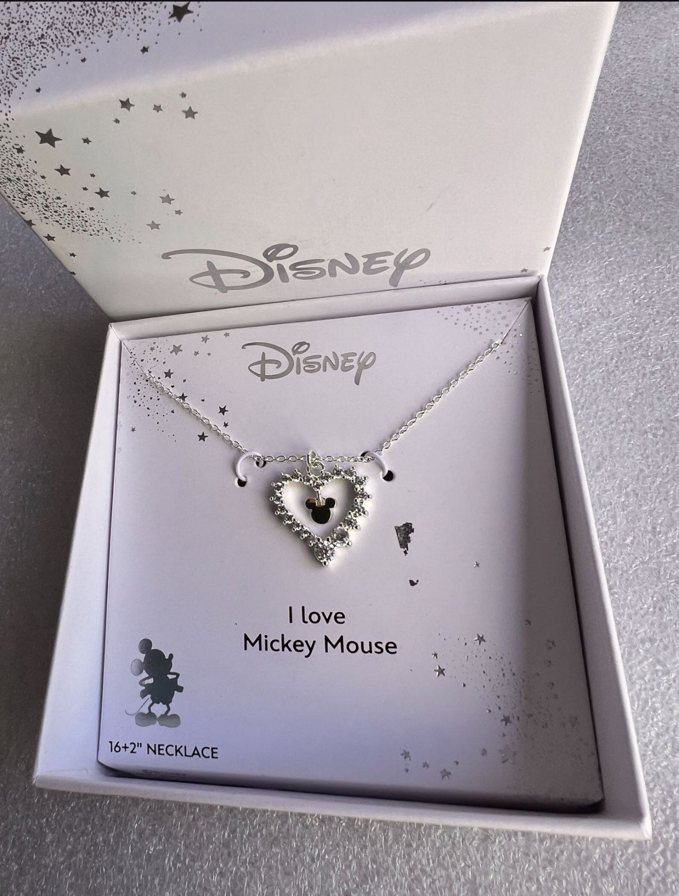 Disney Mickey Mouse Heart Shaped Charm with surrounding diamonds