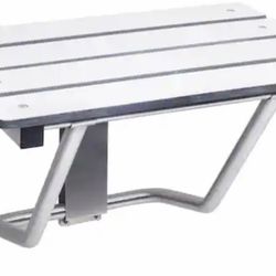 Bathware (Brand Rating: 4.8/5)  26 in. W x 21 in. D Rectangular White Phenolic Slatted Shower Seat with Wall Bracket Mount