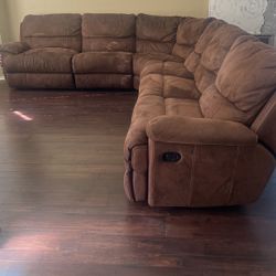 Brown Reclining Sectional 