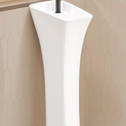 White Pedestal Sink Combo ( 11.75-in x 11.5-in x 35-in
Model #ERI-PB-413-A New In Box Reg. Price  $179