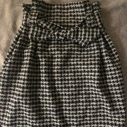 Express Pleated Waist Tweed Mini Skirt Size 6