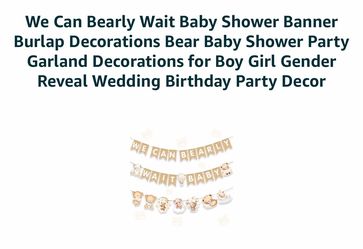 Can nearly wait baby decorations banner New