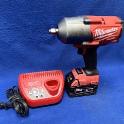 Milwaukee 2767-20 Fuel 18v 1/2” Impact Wrench W/ M18 Red Lithium XC5.0 Battery And Charger 11043442