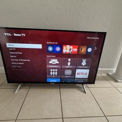 Smart Tv TCL 42” . Model 43S433, With Control . Good Condition 