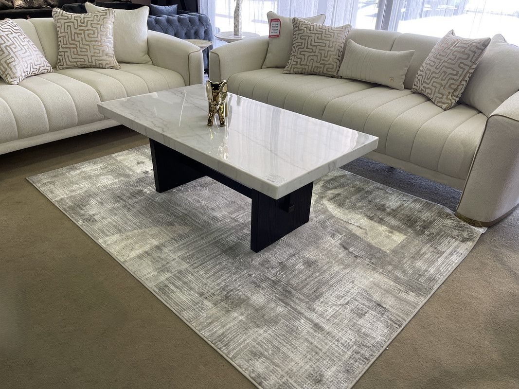 White-Dark Brown Coffee Table
