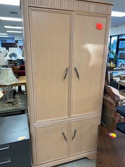 Tall Wood Armoire with Double Doors