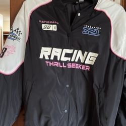 y2k h&m oversized racing jacket