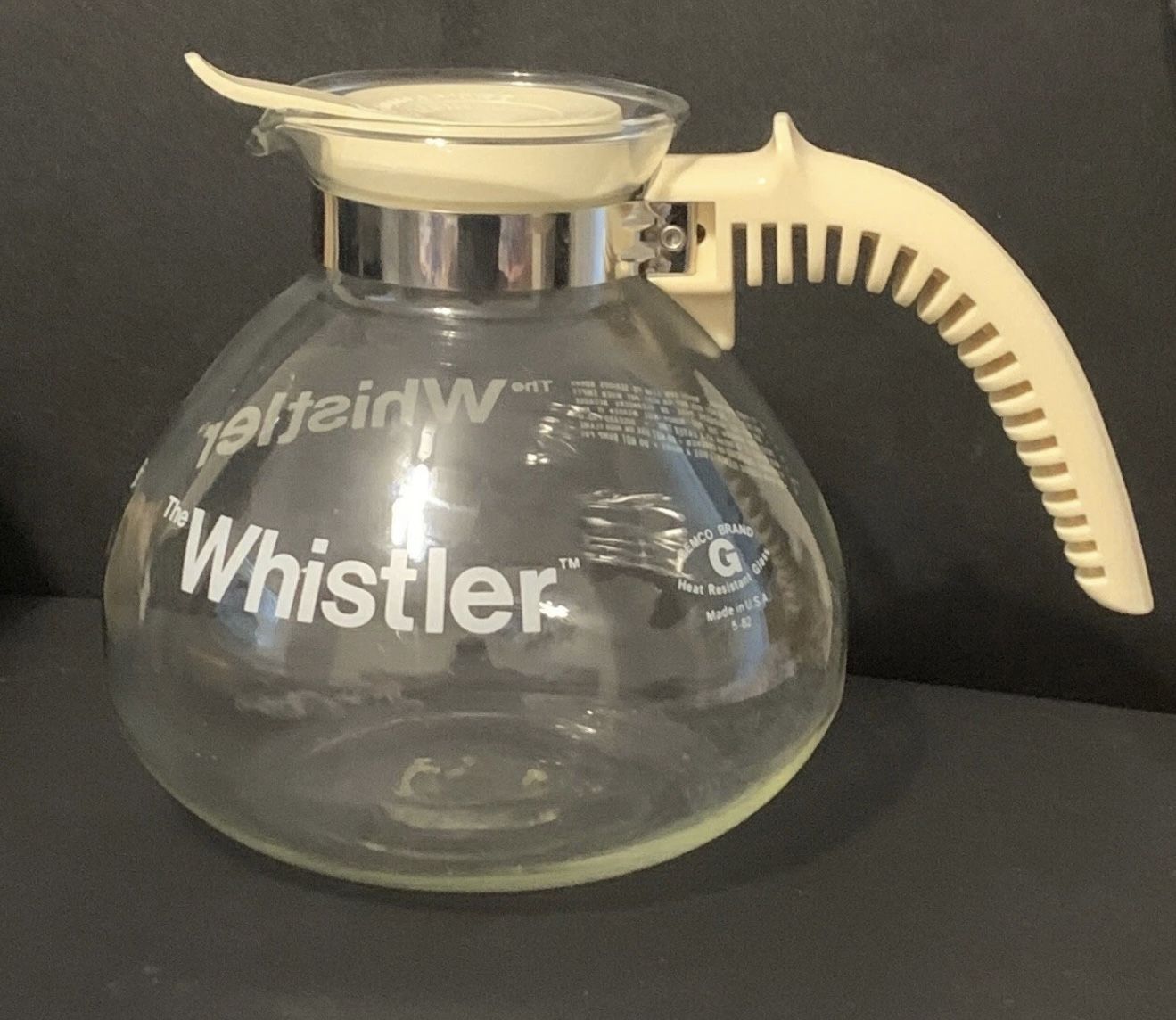 Vintage Gemco The Whistler 8-cup Glass Coffee Tea Pot Carafe Rare