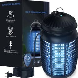 Bug Zapper with Light Sensor, Mosquito Zapper Outdoor 4200V Electric Insect Killer, Waterproof Mosquito Killer, Fly Zapper, Fly Trap for Home Backyard