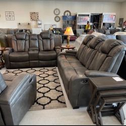 Brand New 👌 2 Piece Quarry Faux Leather Power Reclining Sofa&Loveseat | Living Room 👍 Great Financing Options 👍