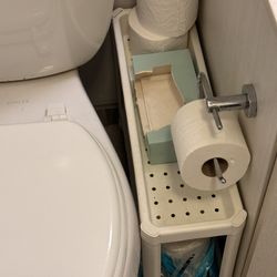 2 Teir Bathroom / Shower Roll up Next To Toilet Storage Thingy Toilet Paper Not Included 