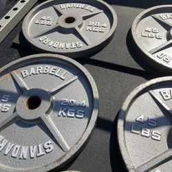 Matching Set Of Olympic Weight Plates- 320 Pounds 