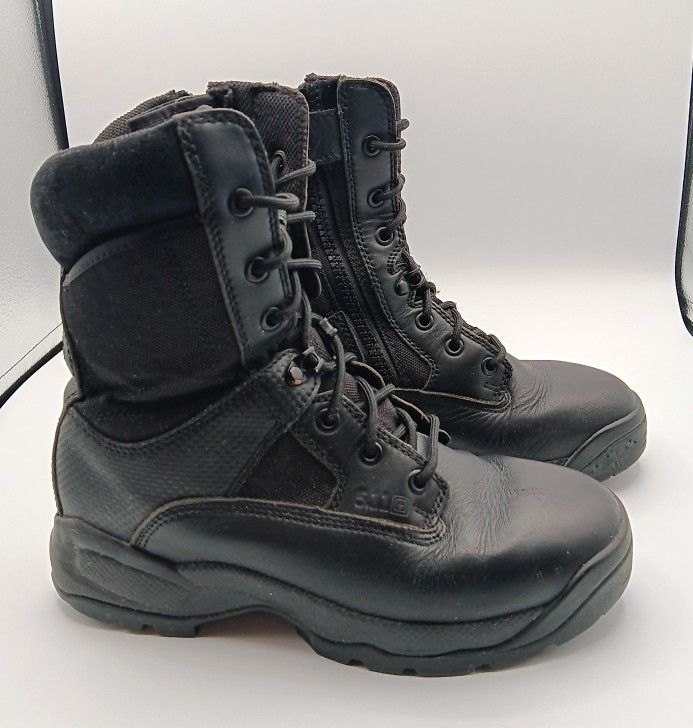 511 ATAC 8" Tactical Boots Men Sz 8.5 Black Side Zip Combat Military Grunge Punk