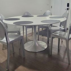Midcentury Modern Tulip Chrom Leg Dining Set
