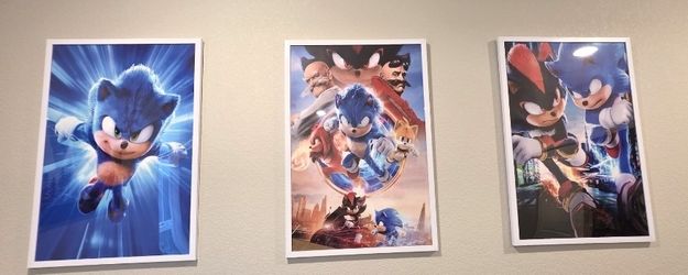 Sonic the Hedgehog Framed Wall Art Set – 3 Large 16x24 Frames