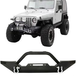 ROCK CRAWLER FRONT BUMPER WINCH PLATE D-RING FOR 87-06 JEEP WRANGLER TJ YJ