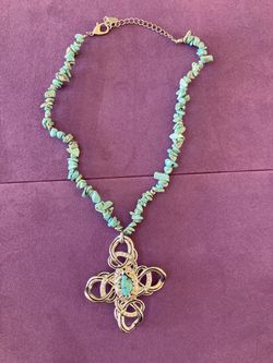 Turquoise Cross Necklace 