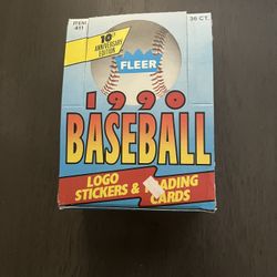 1990 Fleer Baseball Wax Box Brand New Mint 36 Pks