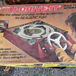 Rare Vintage 1974 Antique U-Drive-It Table Top Action Toy Set Pre-Owned Untested