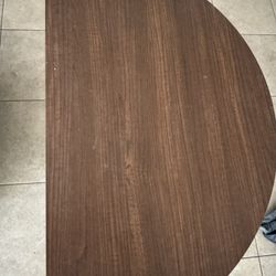 Half round table with wheels