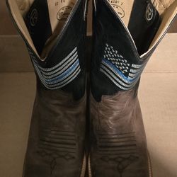 Roper Sidewinder CCS Thin Blue Line Boots Size 12 EE