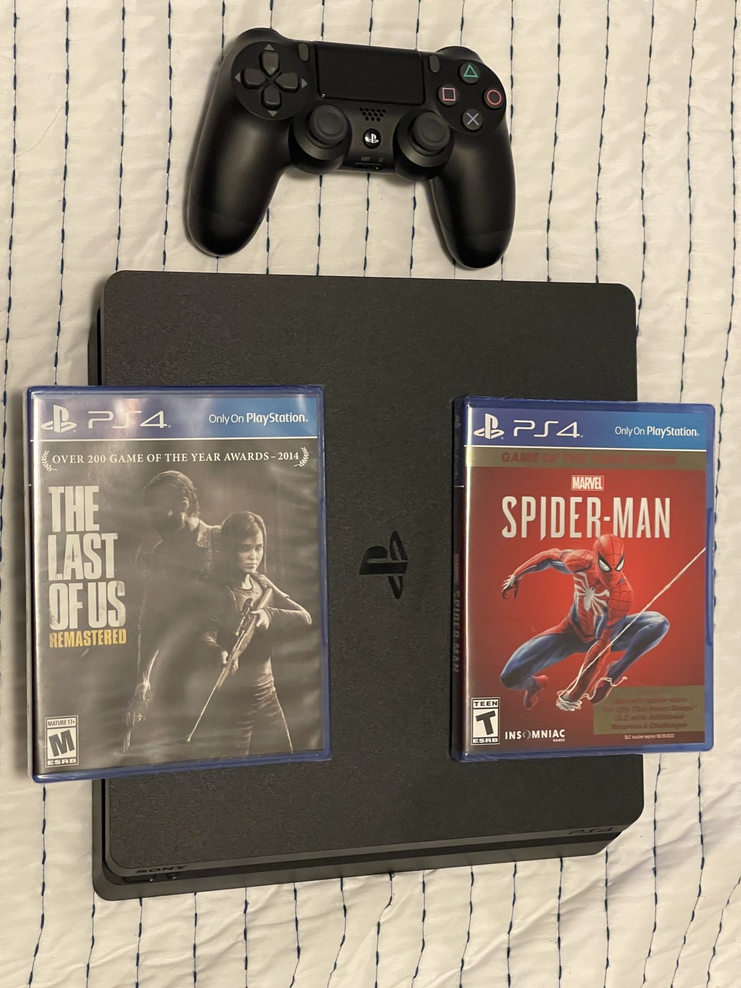 PlayStation 4 With SpiderMan And Last Of Us