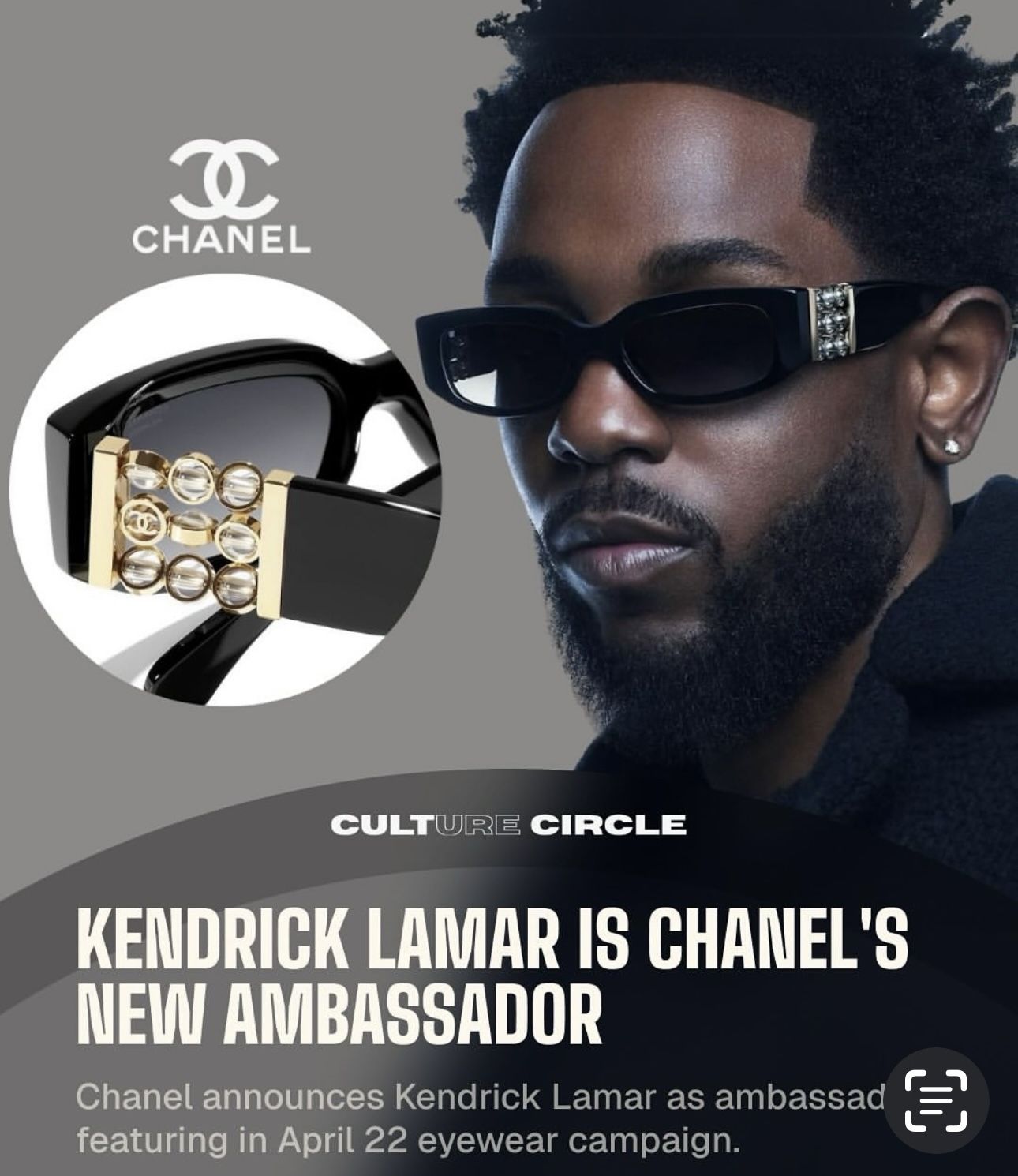 Kendrick Lamar For Chanel Sunglasses