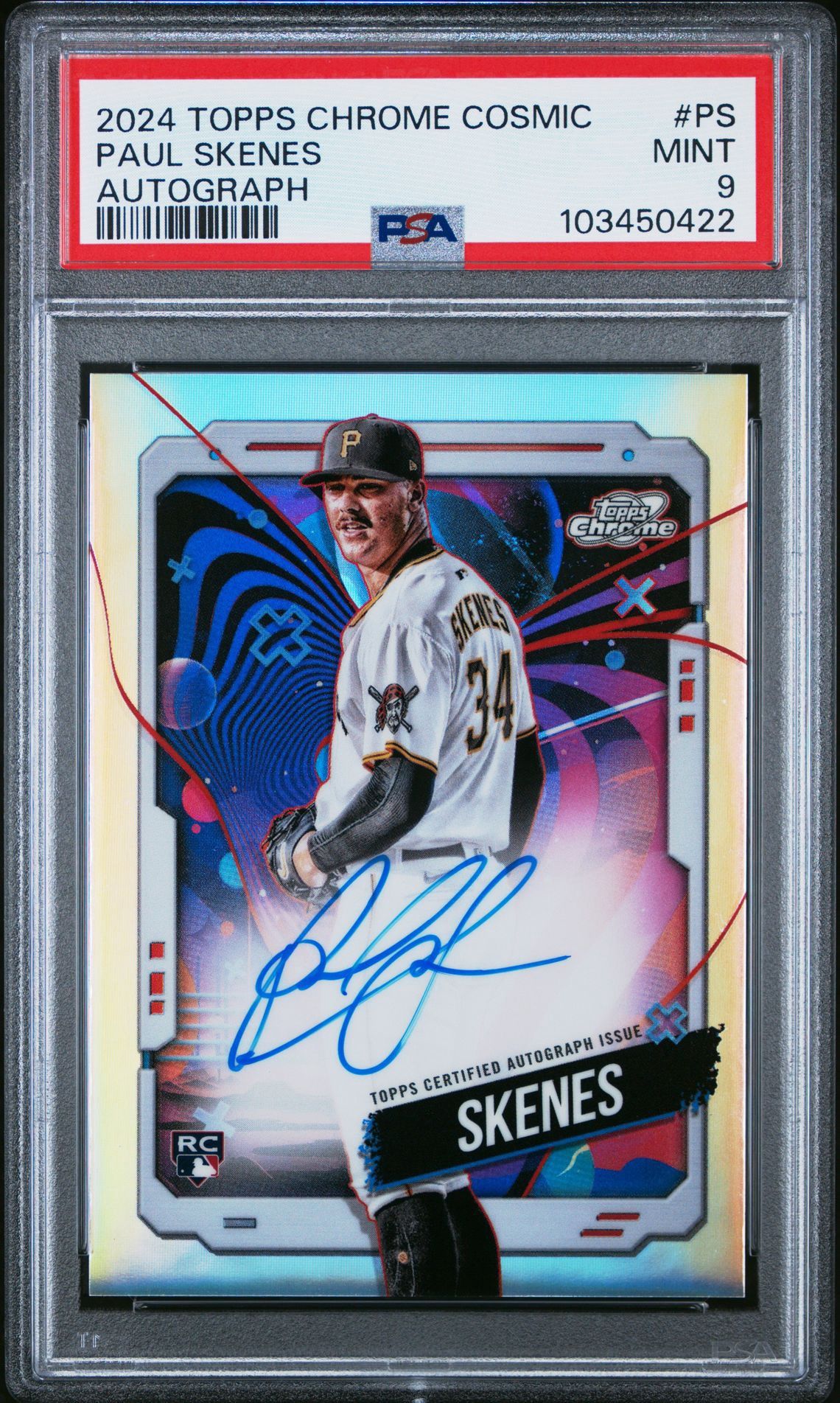 2024 Topps Chrome Cosmic Autograph #CCA-PS Paul Skenes PSA 9