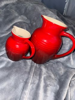 Vintage Le Creuset Cerise Red Pitcher Set (2 Pcs) - MUST GO TODAY