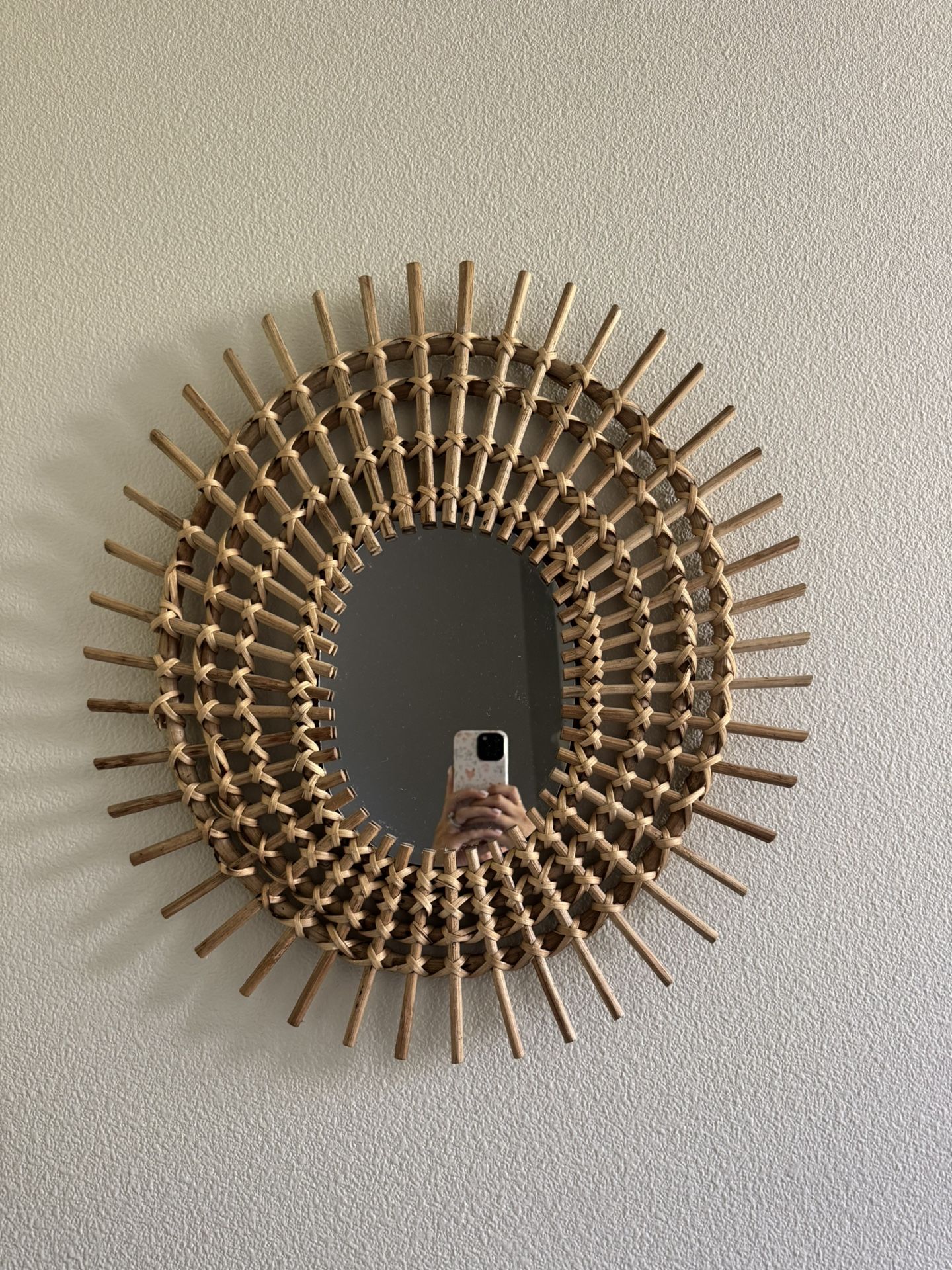Sunburst Wooden Mirror