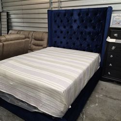 New Blue Queen Bed Frame