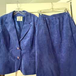 Vintage Bullocks Wilshire Ultra Suede Blazer & Skirt Set