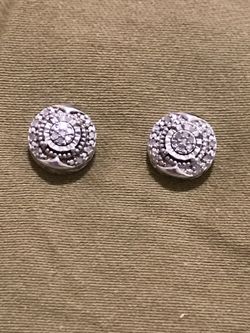 Sterling Silver Duamond Stud Earrings