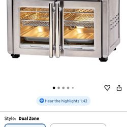 Emeril Lagasse Dual Zone 360 Air Fryer Oven Combo with French Door, 25 QT Extra Large, Cook Two Foods in Different Ways, Up to 60% Faster from Frozen 